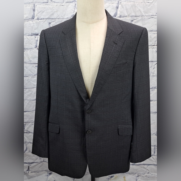 Armani Collezioni Blazer Sport Coat Gray Check Harry Rosen Italy S Drop 42R - Picture 2 of 15
